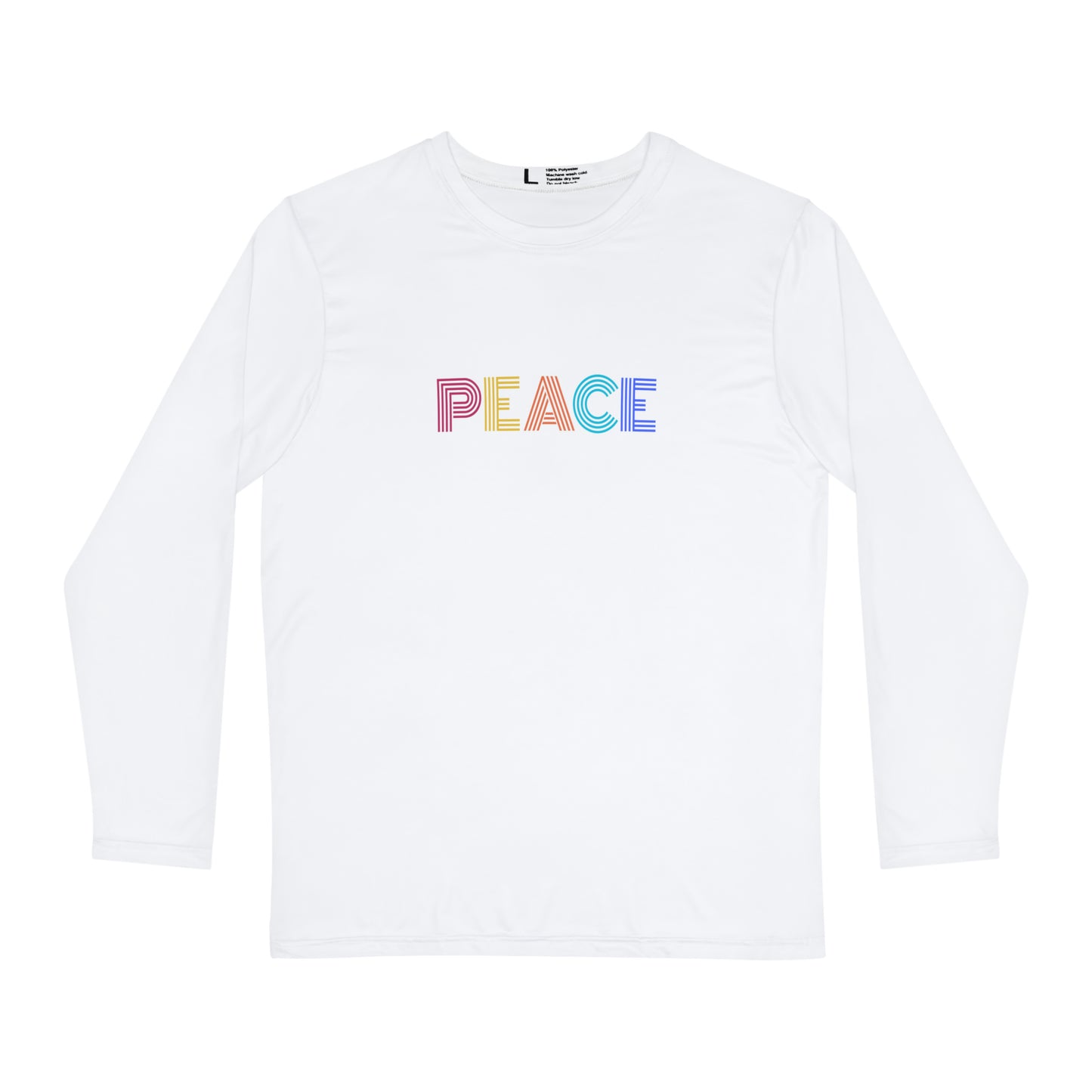 PEACE Men's Long Sleeve Shirt, White