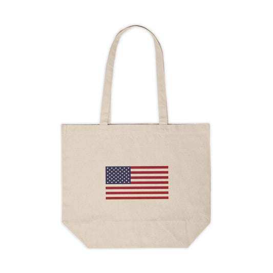 American Flag Canvas Shopping Tote