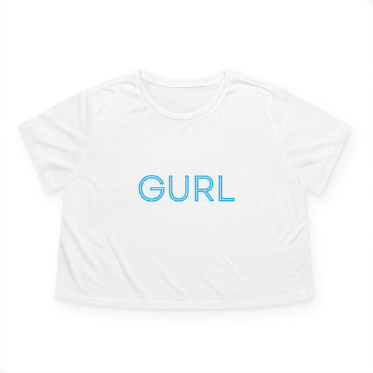 Women's Flowy Cropped Tee, GURL