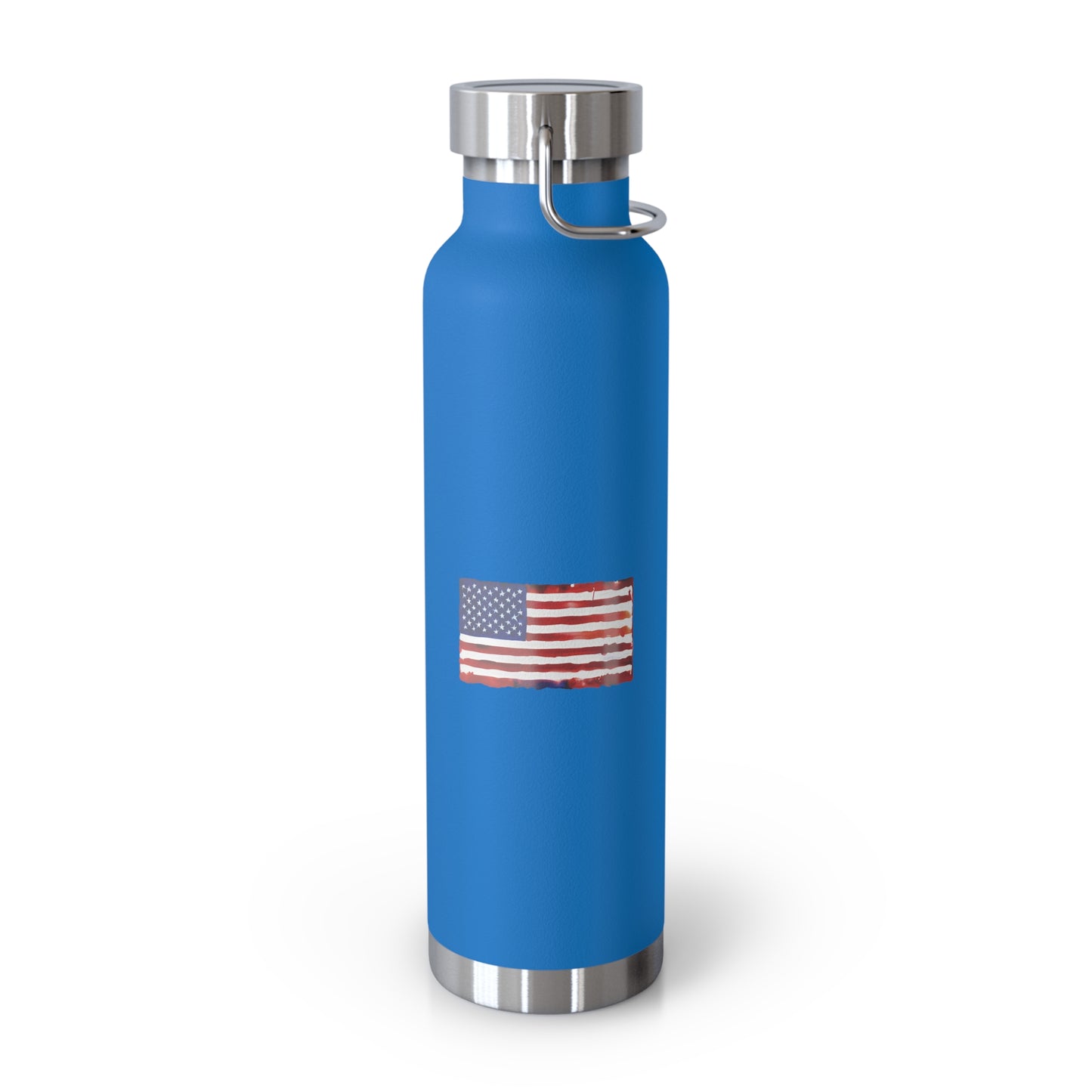 American Flag Watercolor, Copper Vacuum Insulated Bottle, 22oz