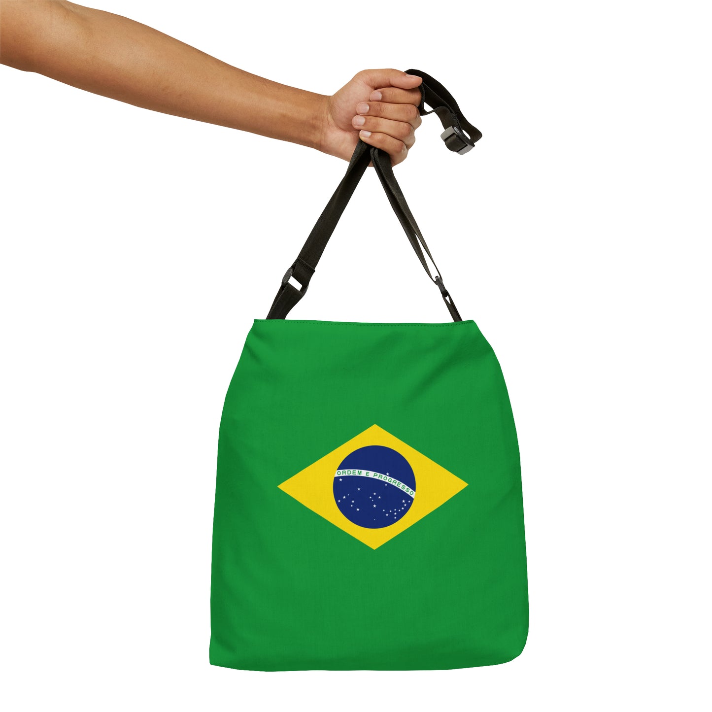 Brazilian Flag, Adjustable Tote Bag