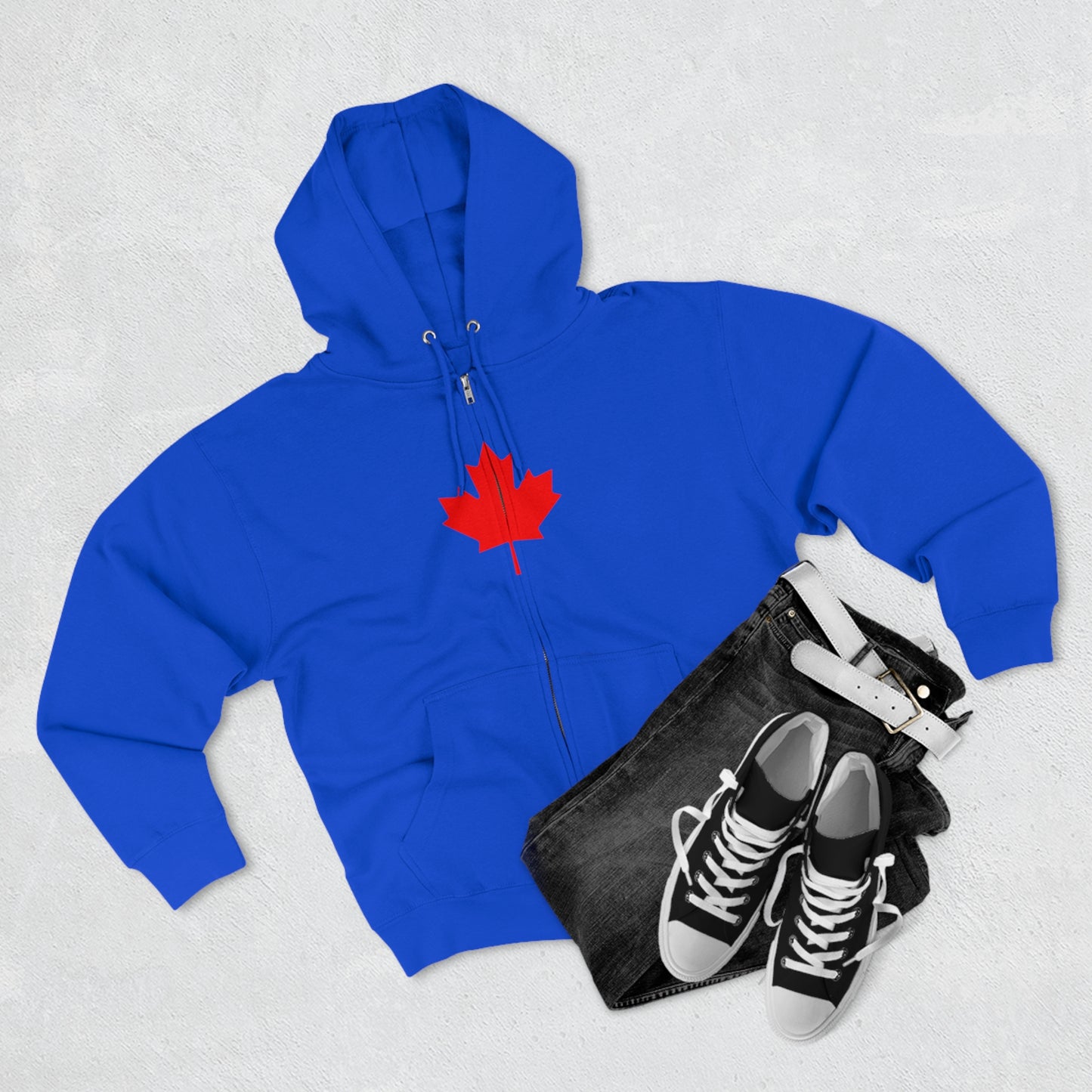 Canadian Maple Leaf, Unisex Premium Full Zip Hoodie