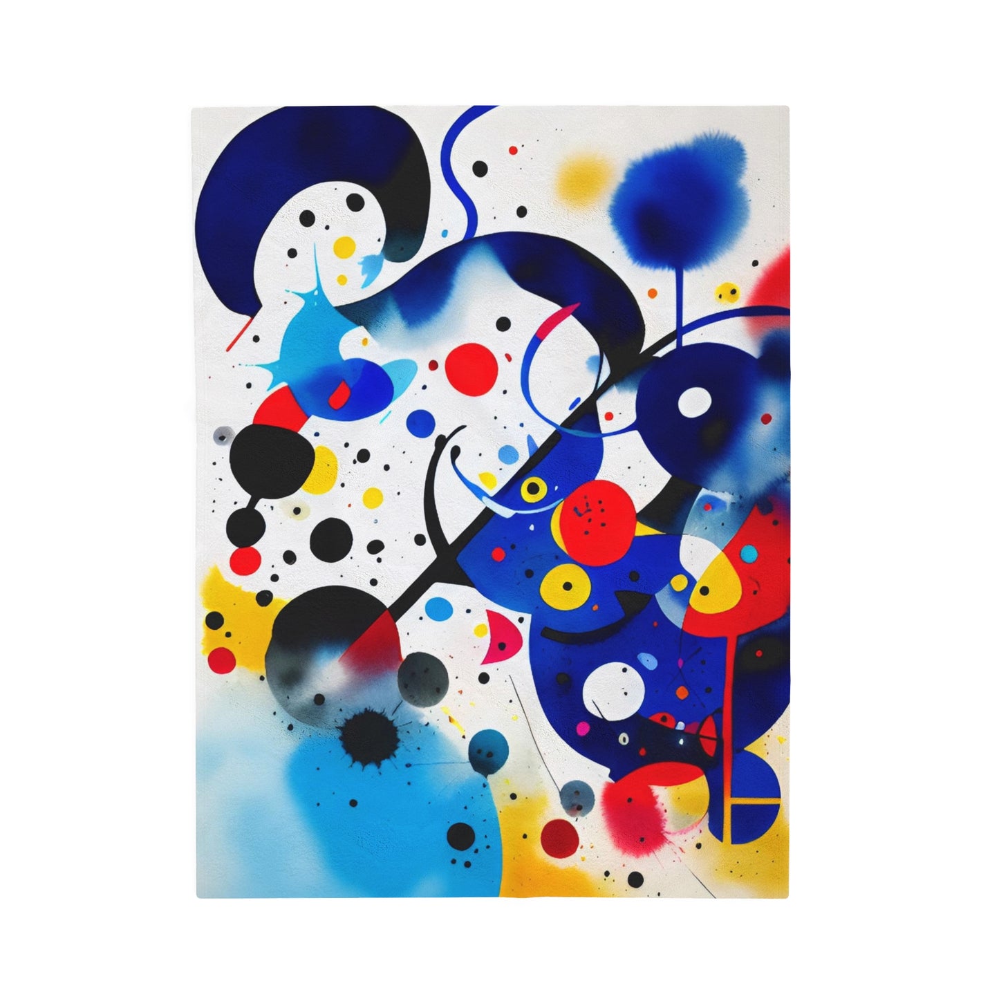 Abstract Velveteen Plush Blanket, Inspired by Miro