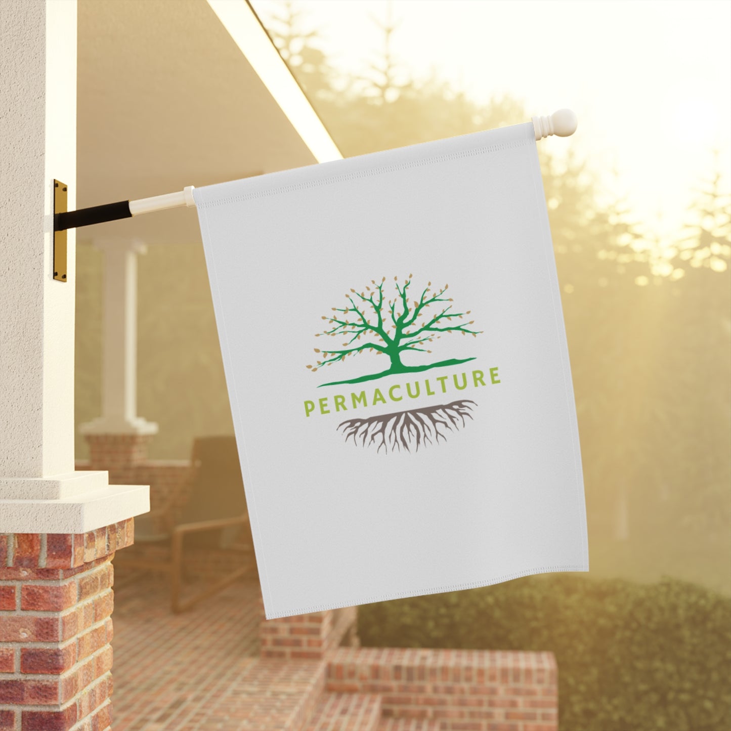 Permaculture, Garden & House Banner, White