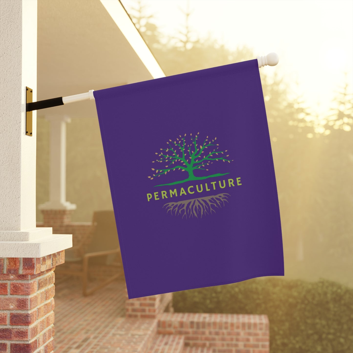 Permaculture, Garden & House Banner, Purple
