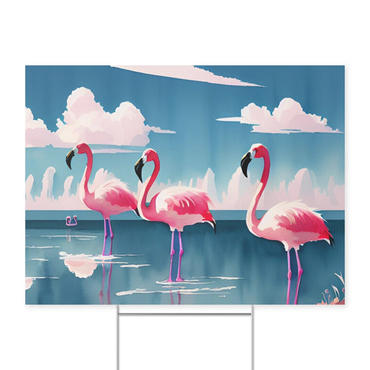 Flamingos Yard Sign