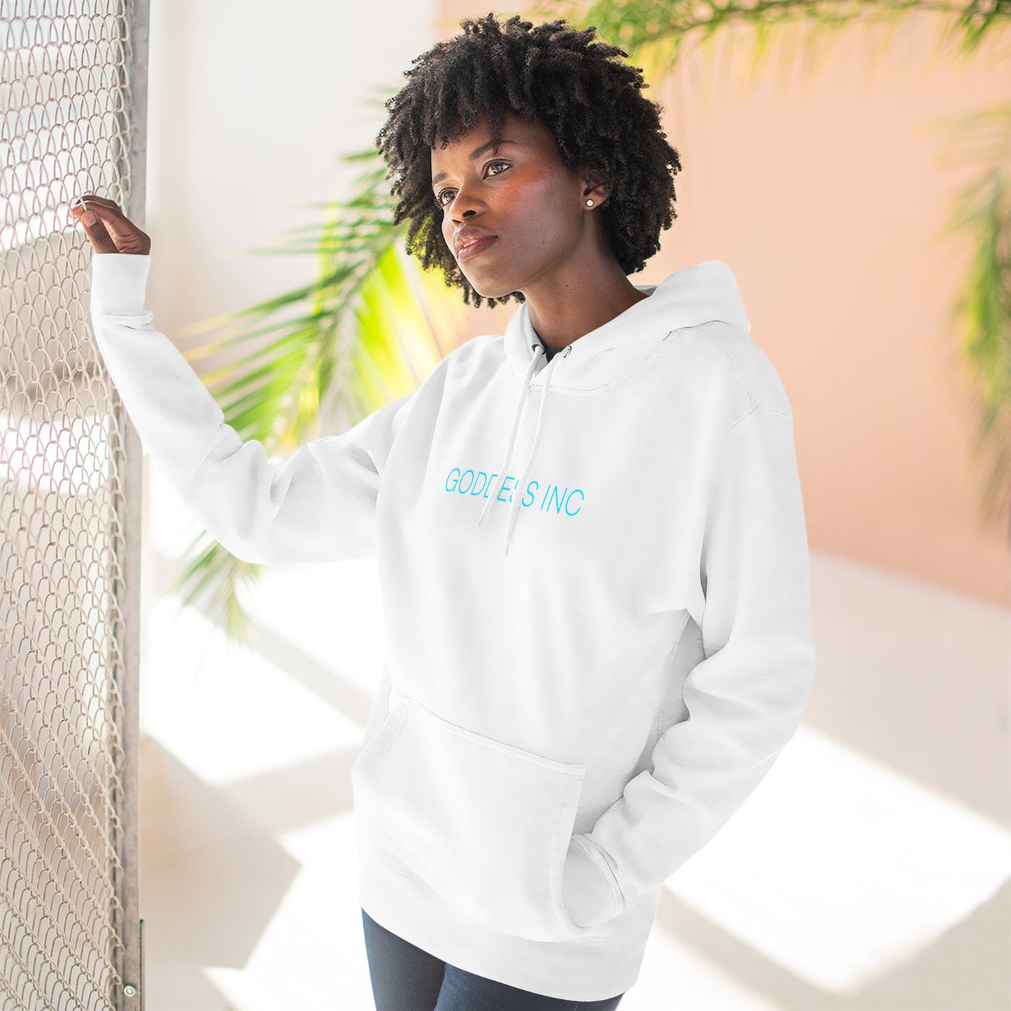 GODDESS INC Three-Panel Fleece Hoodie