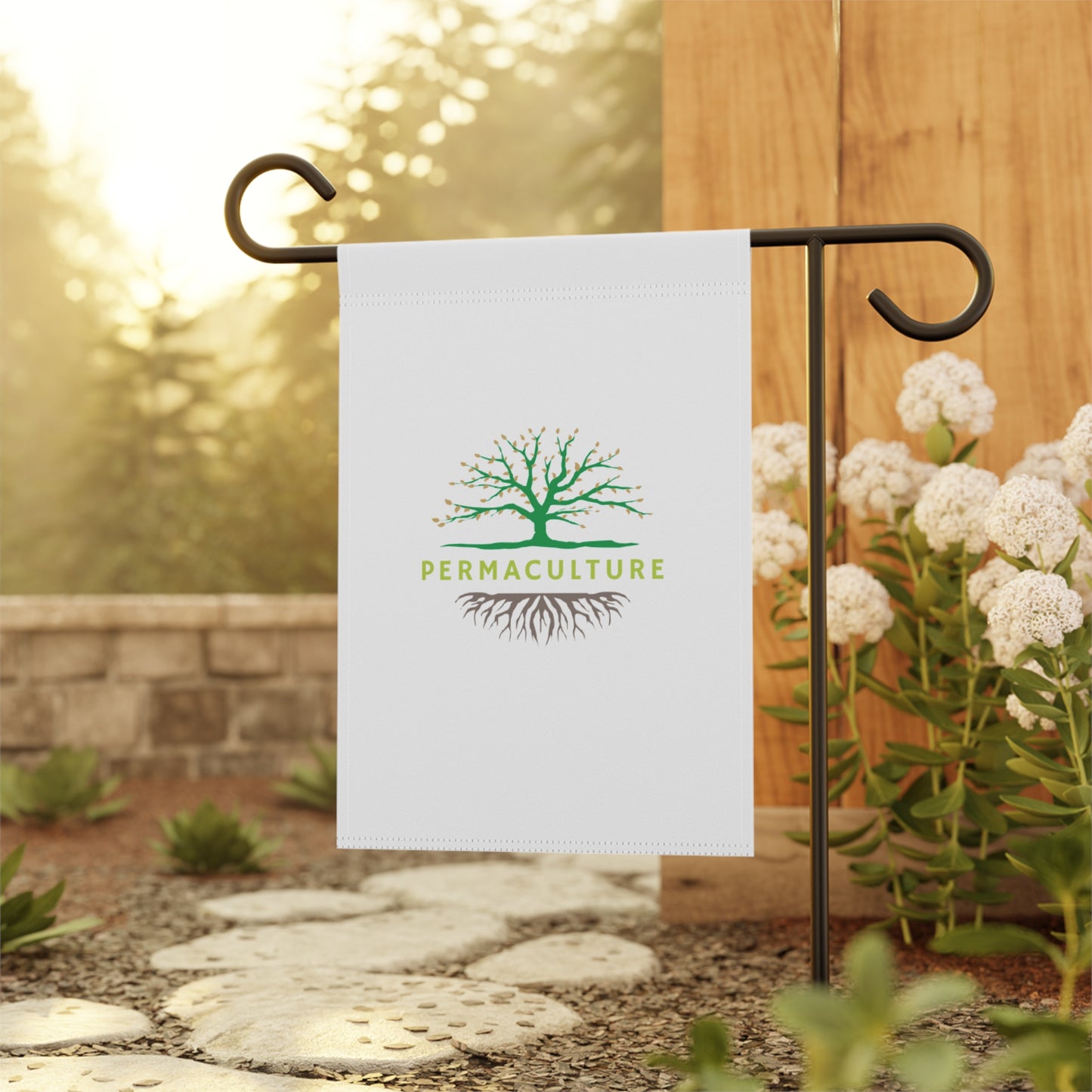 Permaculture, Garden & House Banner, White