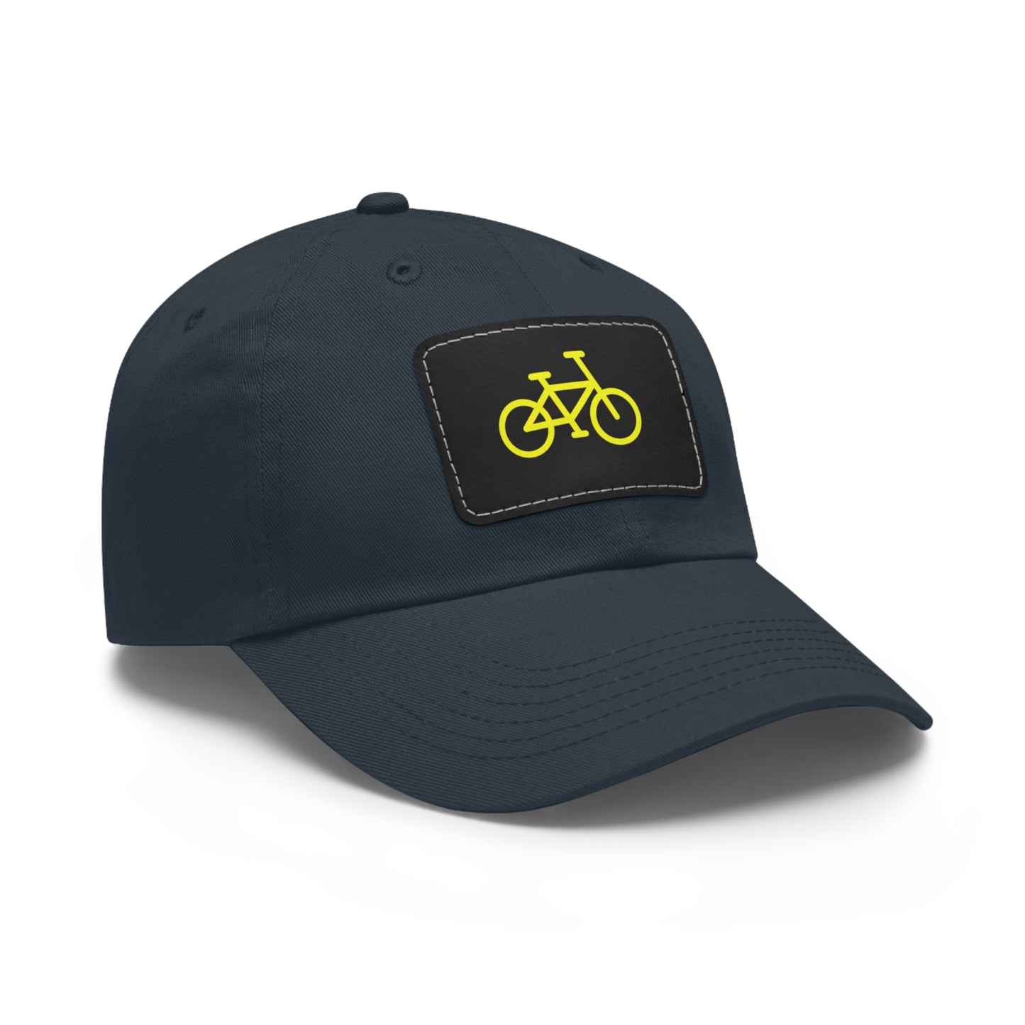 BIKE, Dad Hat with Leather Patch (Rectangle)