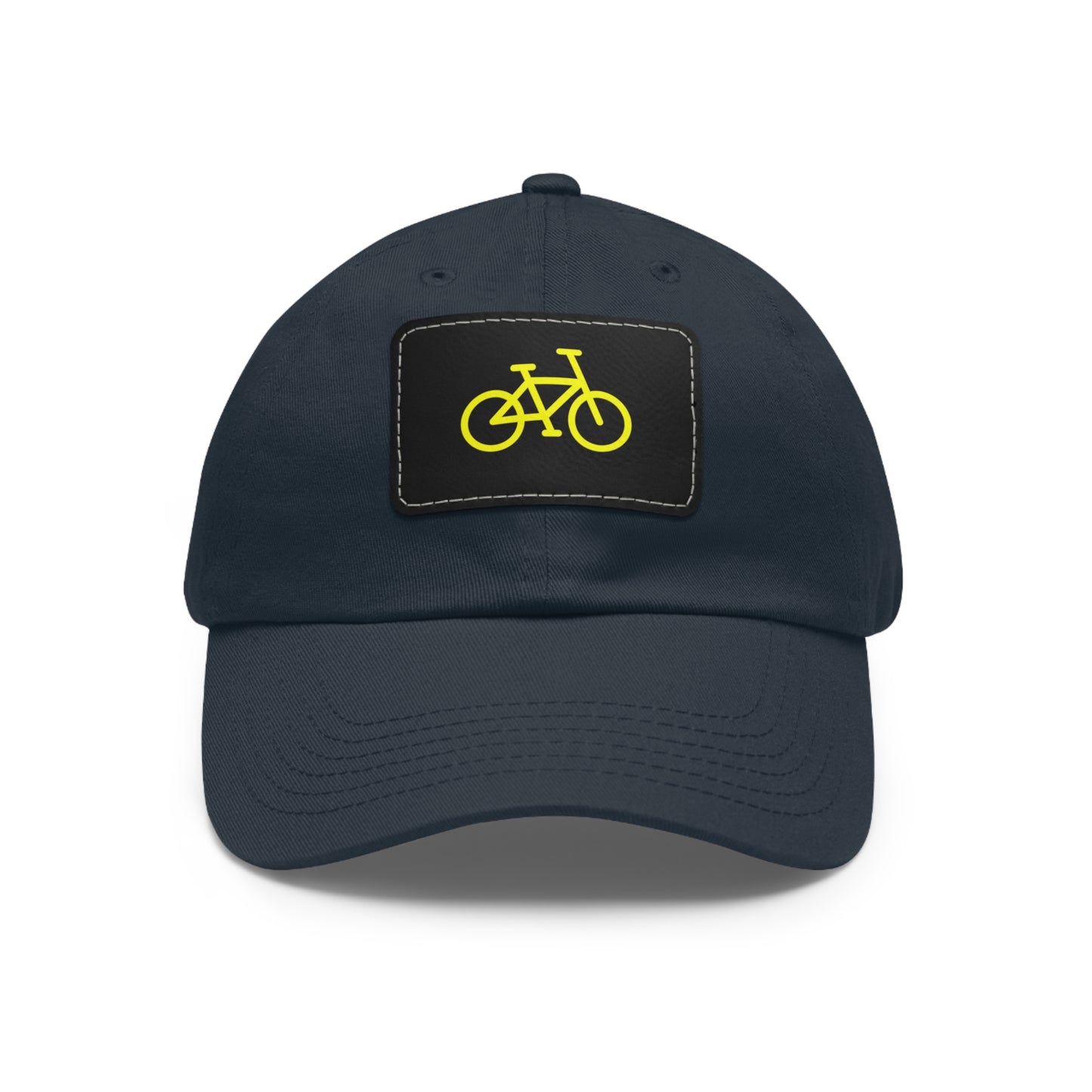 BIKE, Dad Hat with Leather Patch (Rectangle)