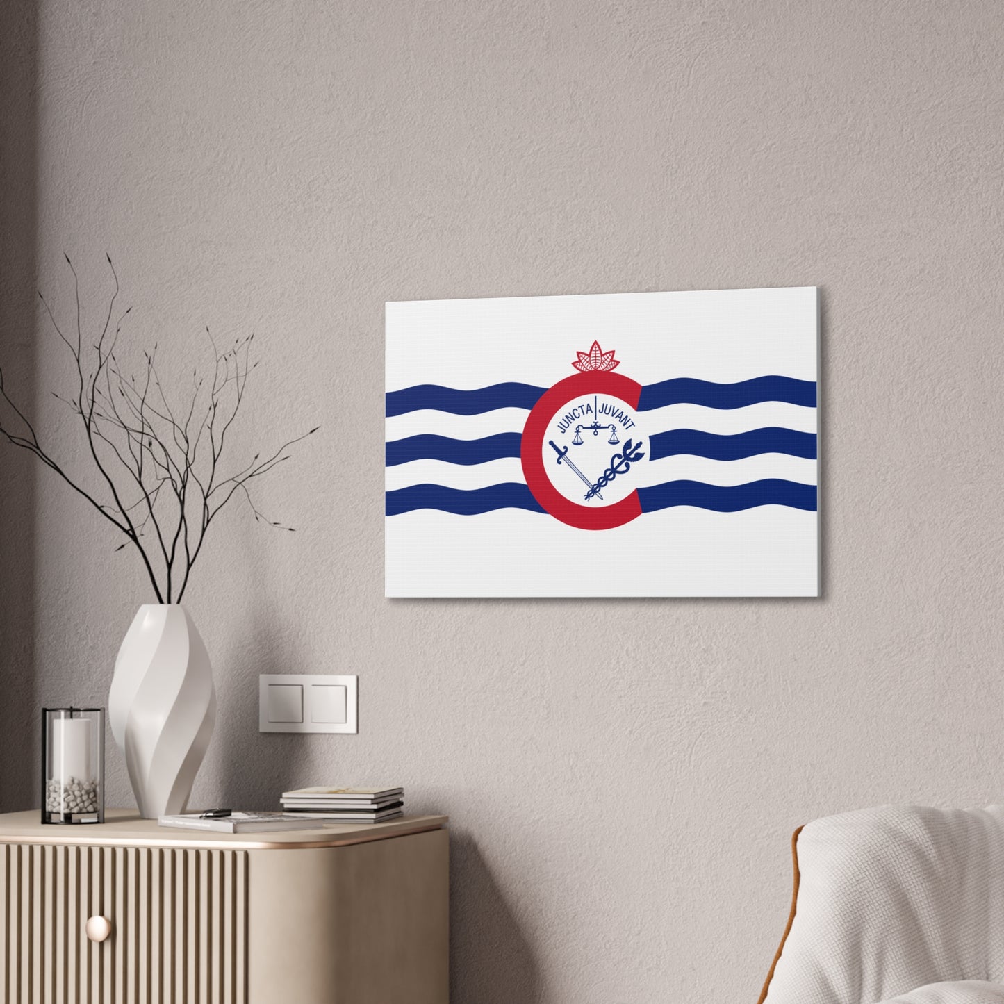 Cincinnati Flag, Canvas Stretched, 0.75"