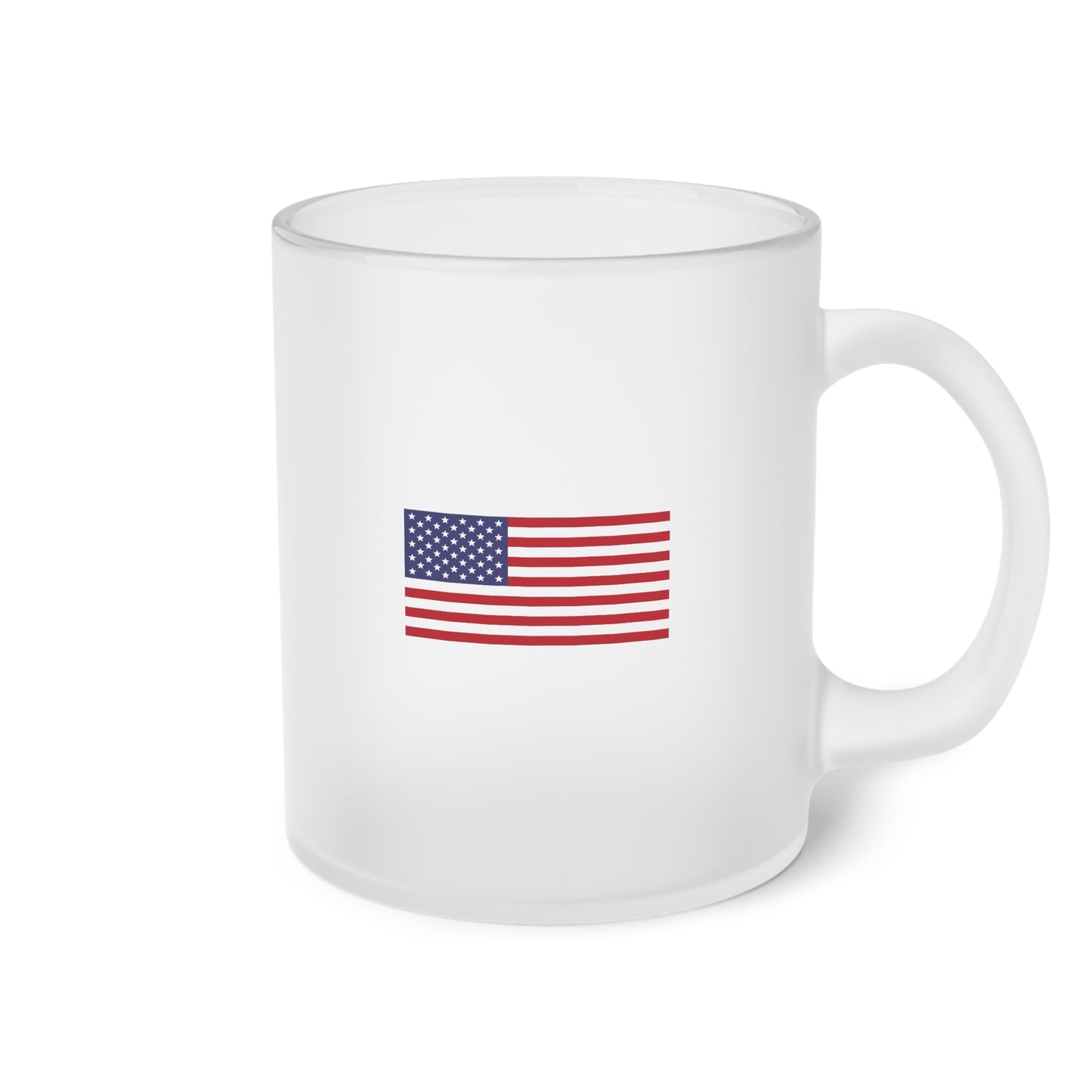 American Flag, Frosted Glass Mug