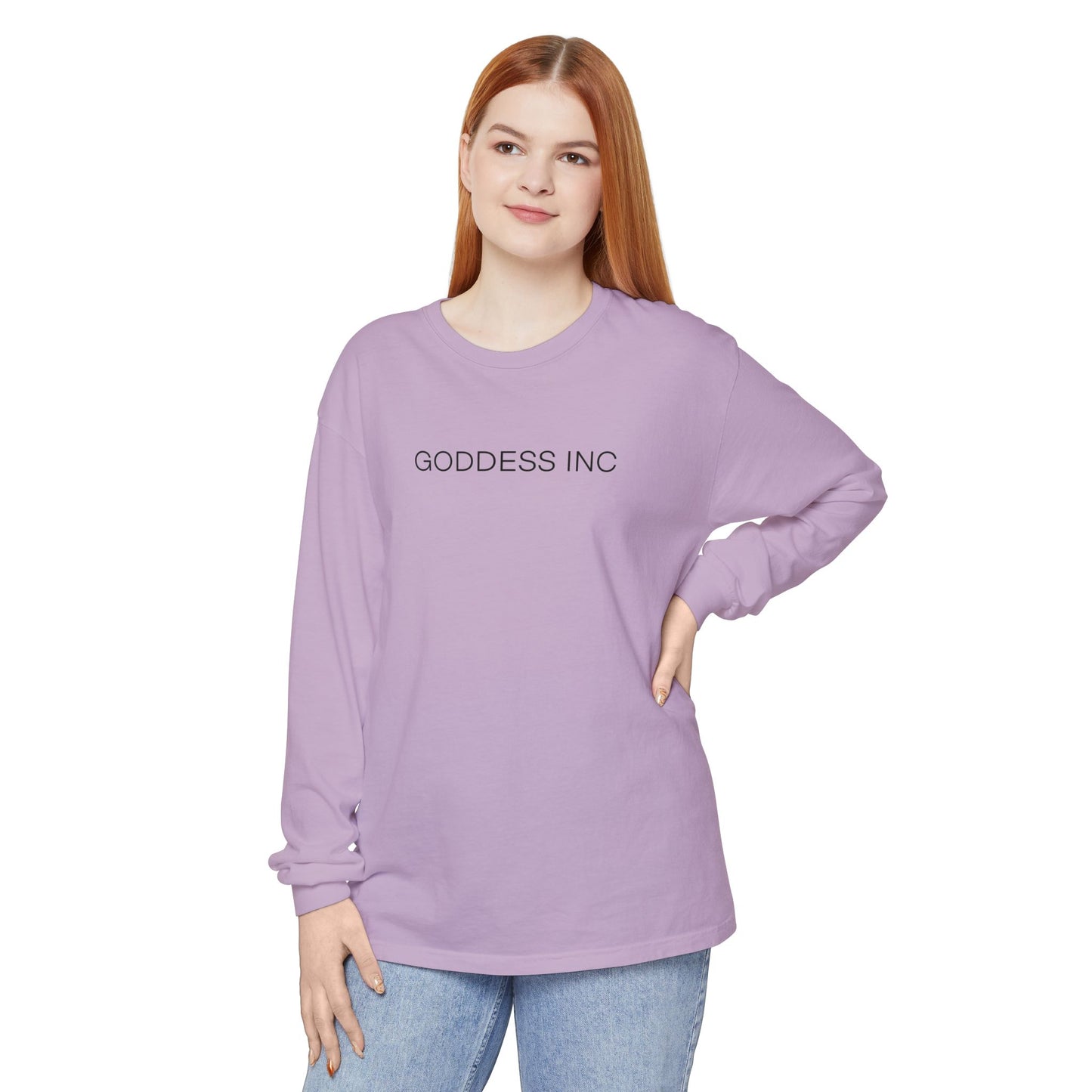 GODDESS INC Garment-dyed Long Sleeve T-Shirt