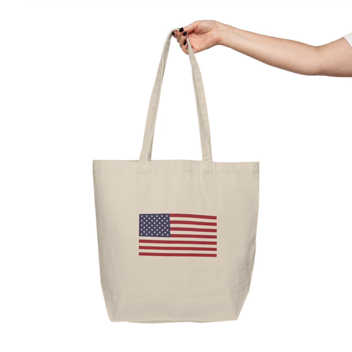 American Flag Canvas Shopping Tote