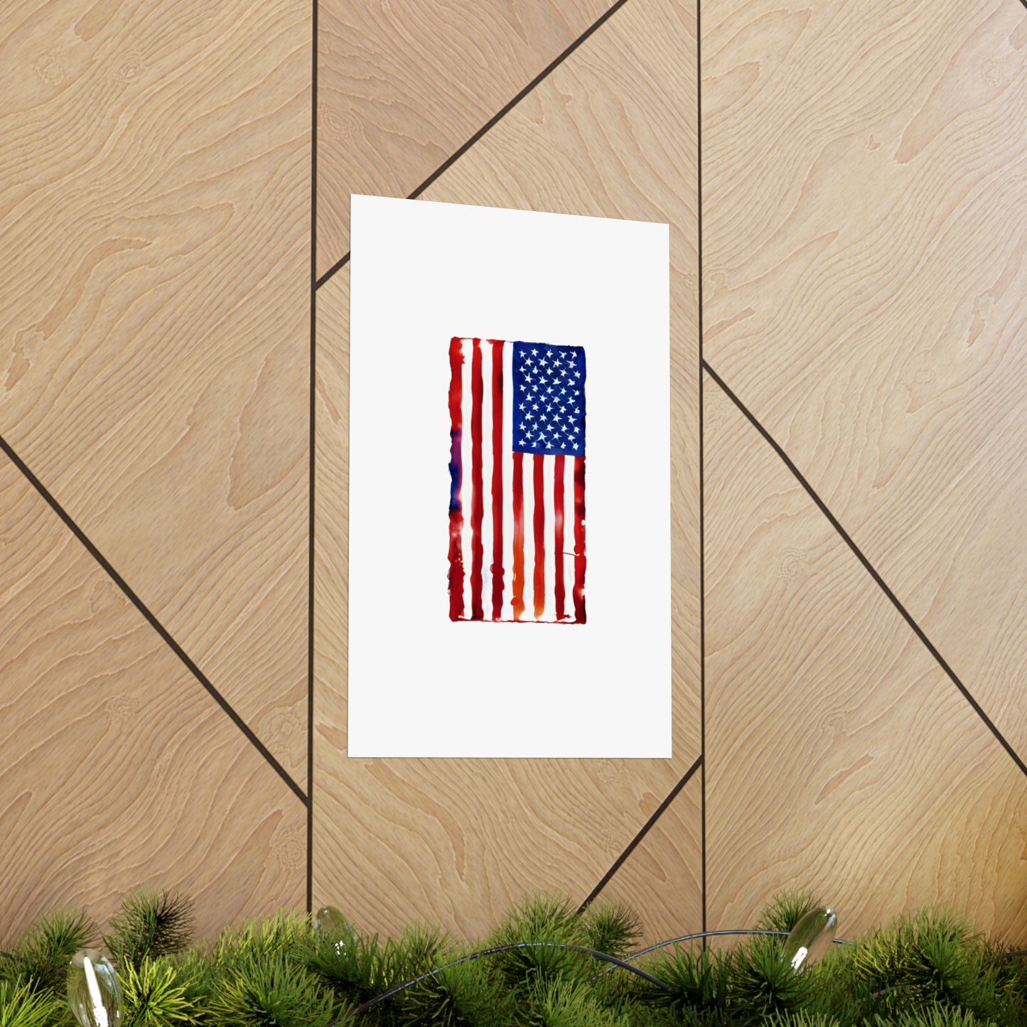 American Flag Watercolor, Premium Matte Vertical Posters