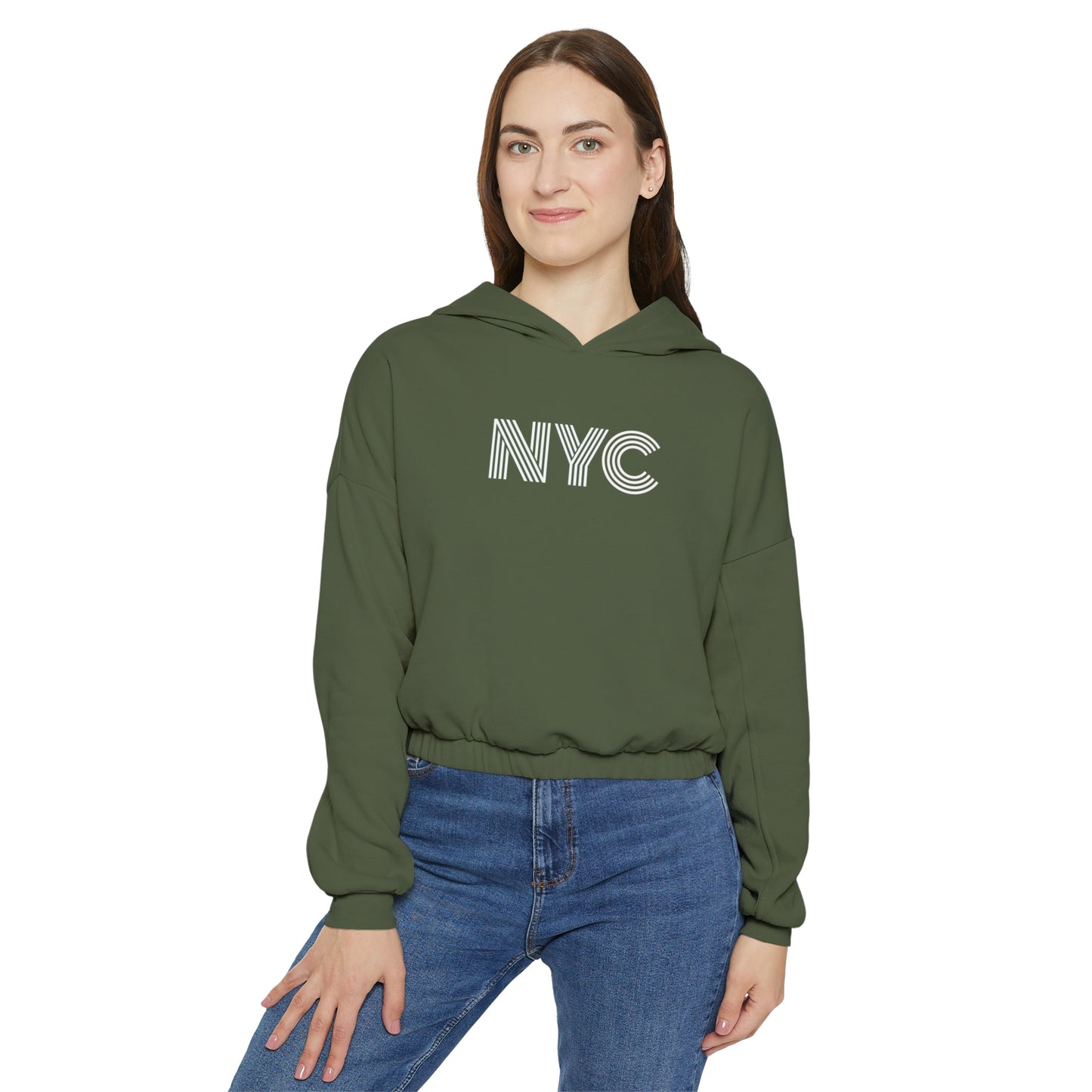 NYC, Women's Cinched Bottom Hoodie