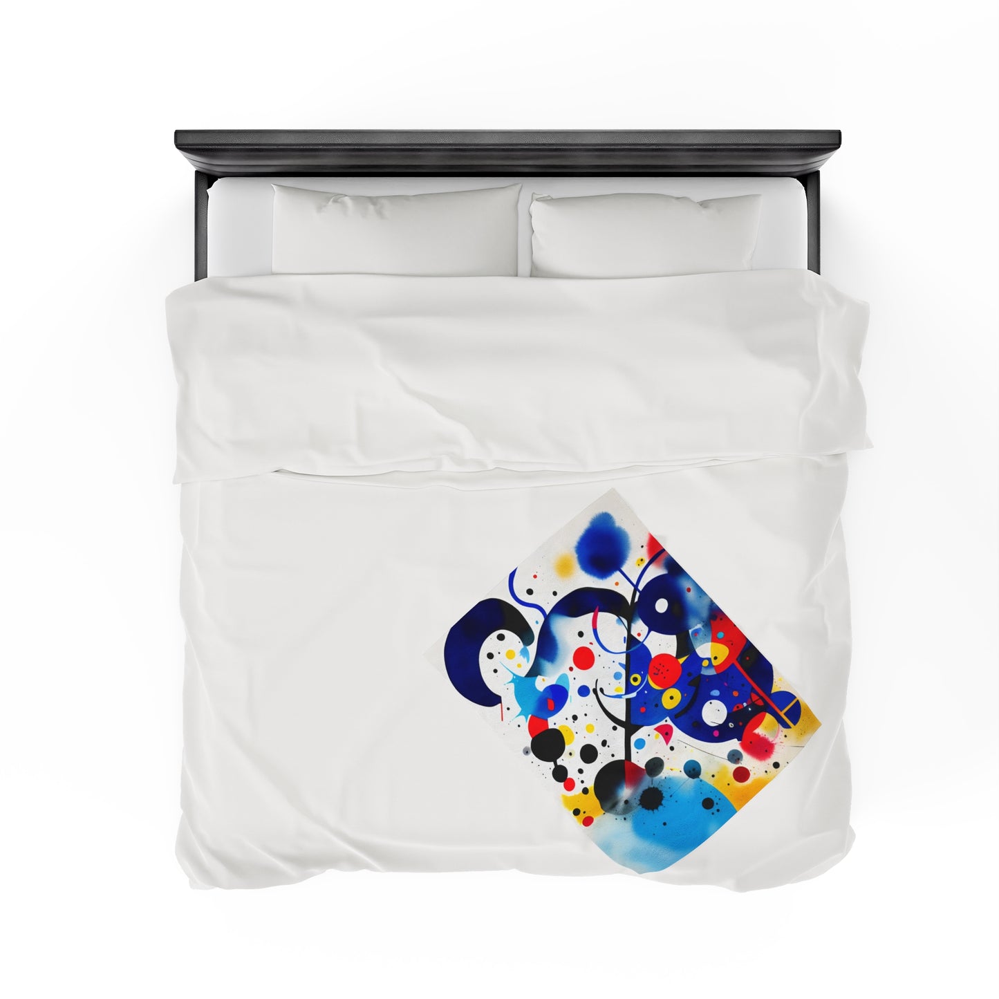 Abstract Velveteen Plush Blanket, Inspired by Miro