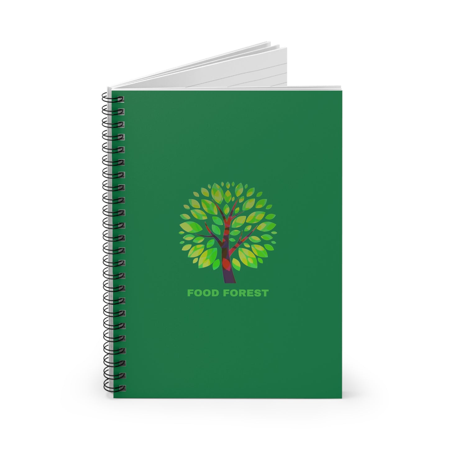 FOOD FOREST Spiral Notebook, Ruled Line, Green Cover