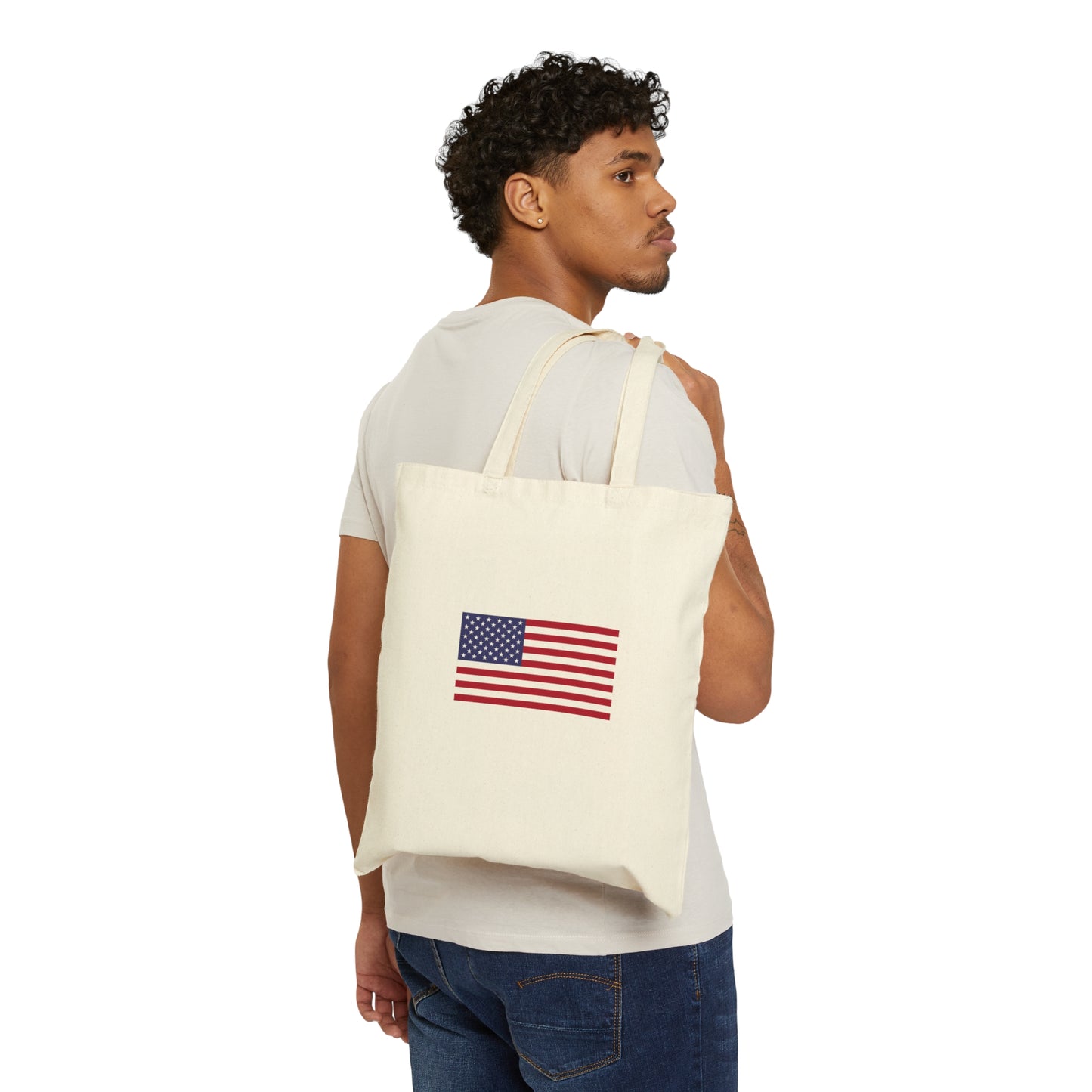 American Flag, Cotton Canvas Tote Bag