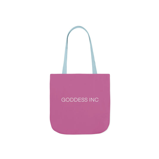 GODDESS INC Canvas Tote Bag, 5-Color Straps, Pink and White