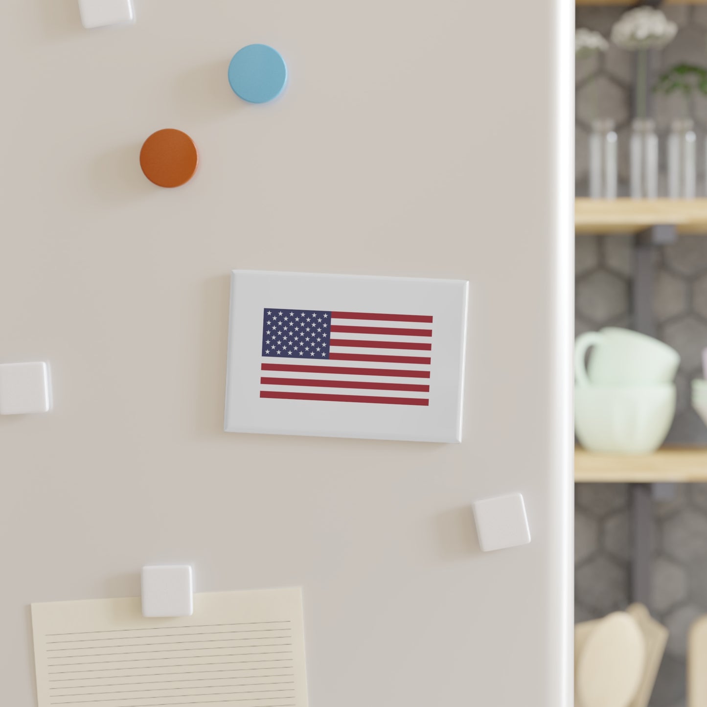 American Flag Button Magnet, Rectangle (1 & 10 pcs)