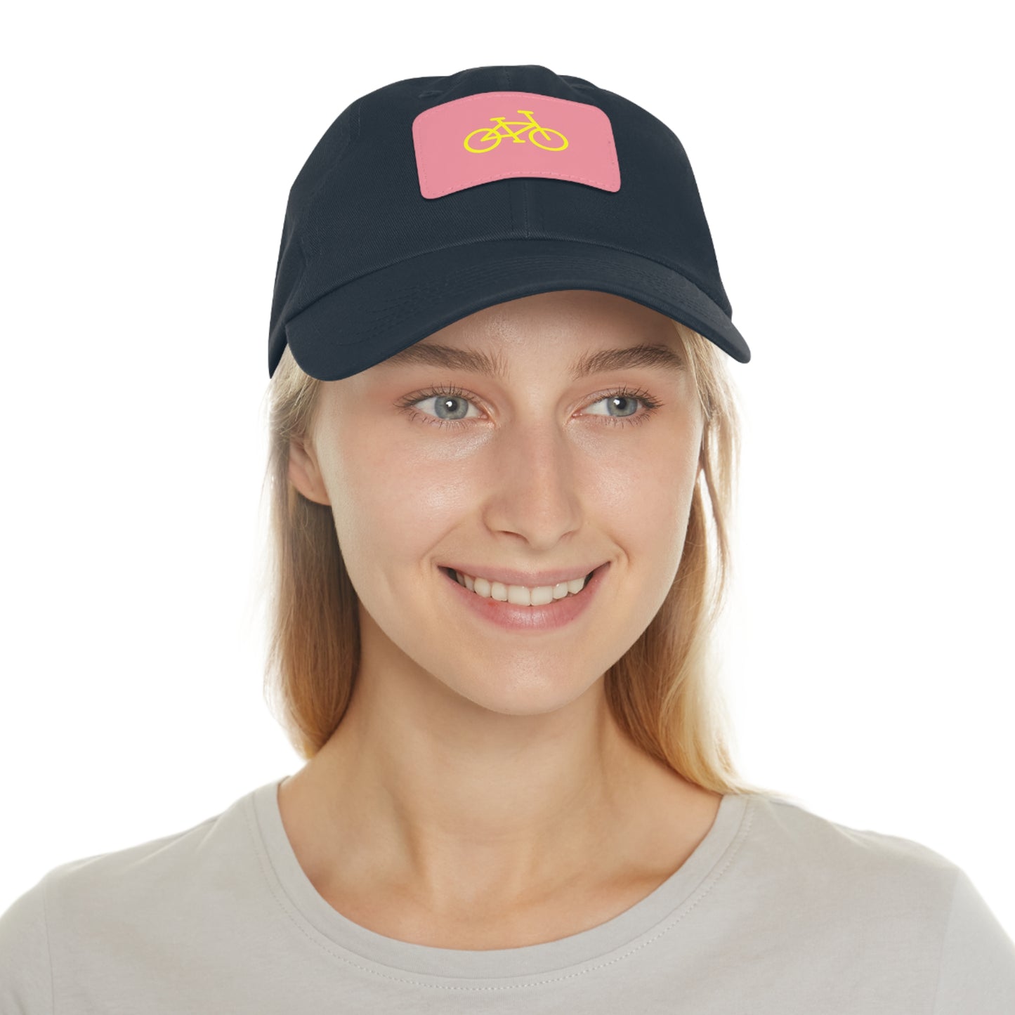 BIKE, Dad Hat with Leather Patch (Rectangle)