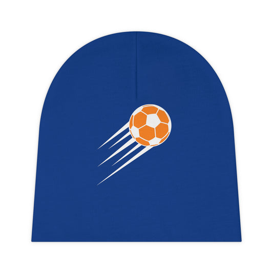 SOCCER Baby Beanie, Blue and Orange