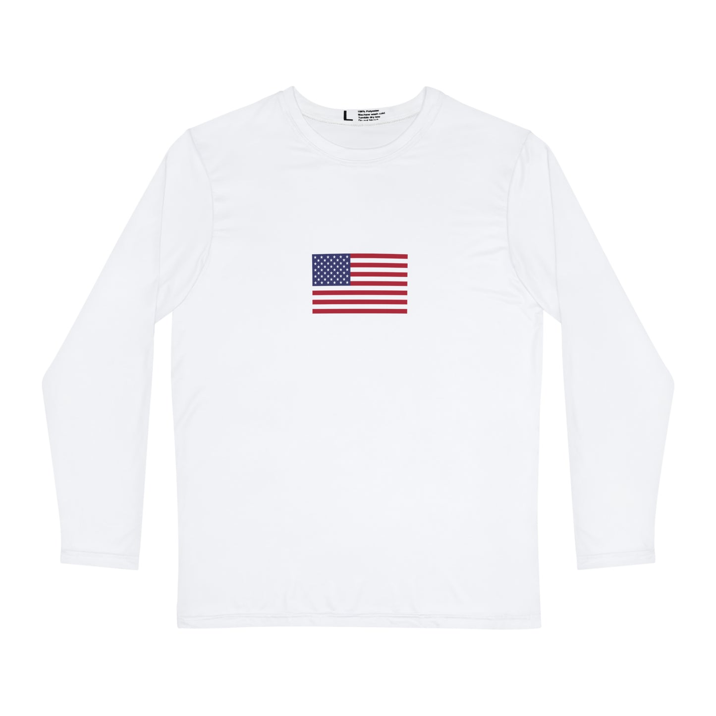 American Flag, Men's Long Sleeve Shirt, White