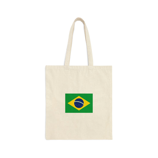 Brazilian Flag, Cotton Canvas Tote Bag