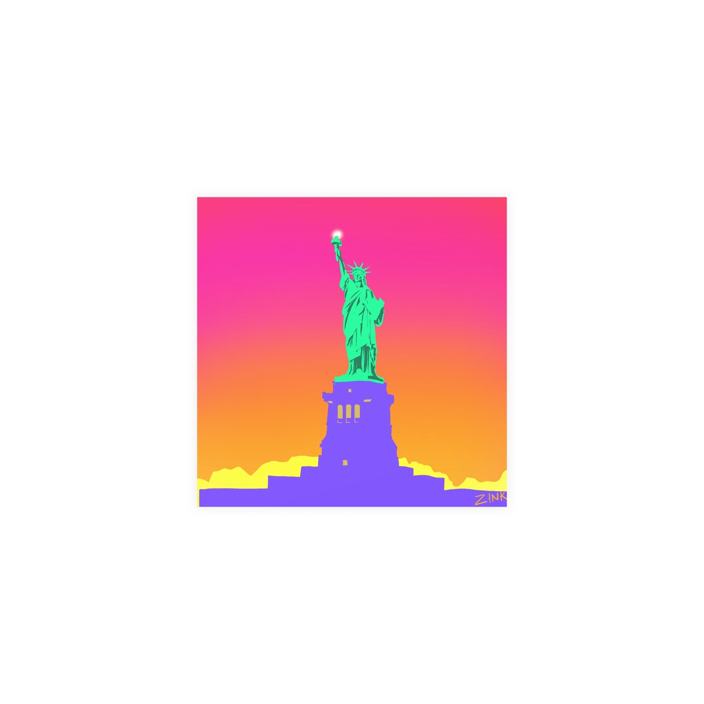 Statue of Liberty Pop Art, Matte Square Poster