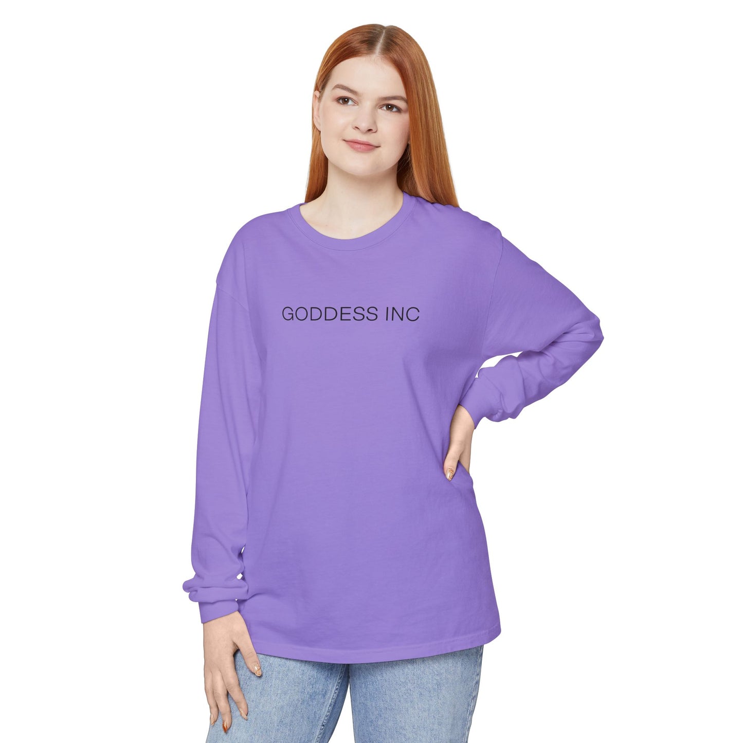 GODDESS INC Garment-dyed Long Sleeve T-Shirt