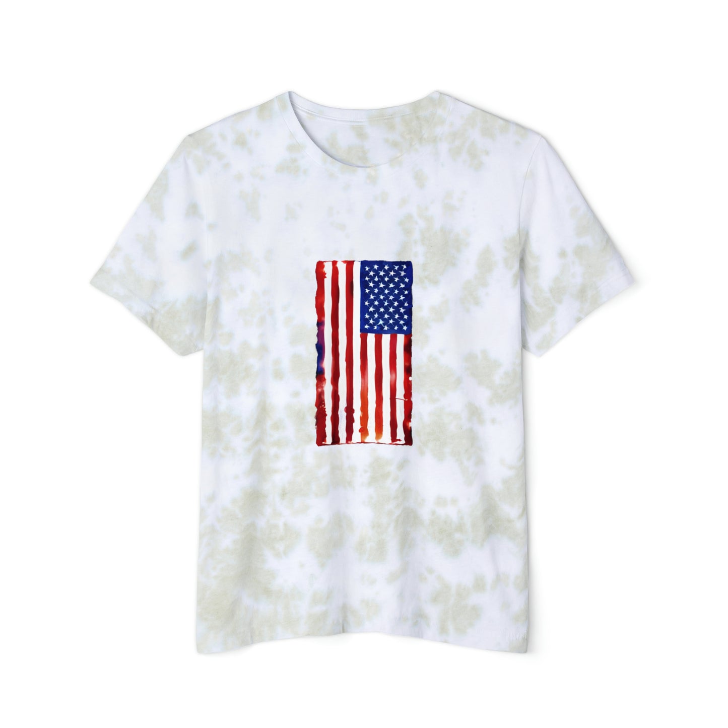 American Flag Watercolor Unisex FWD Fashion Tie-Dyed T-Shirt