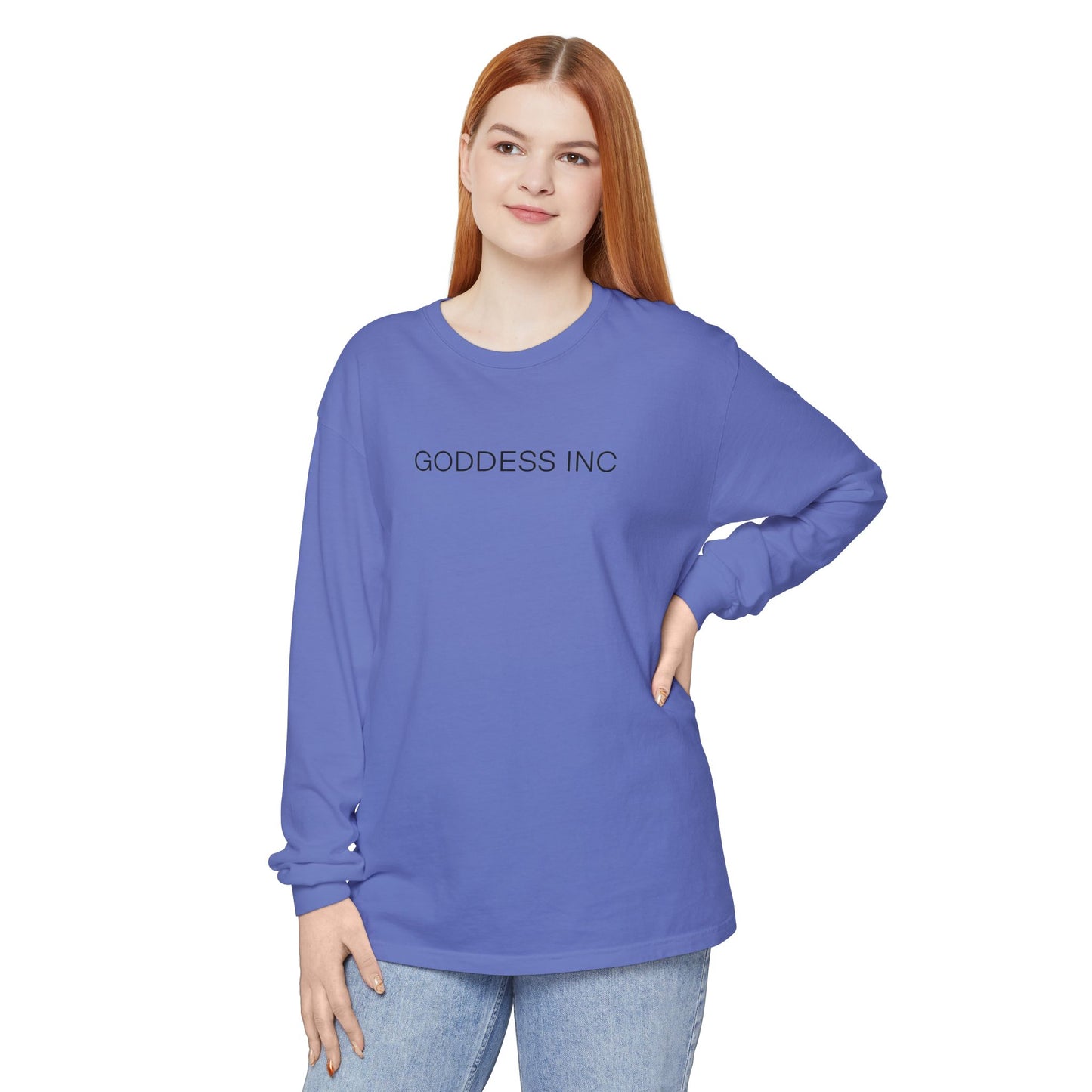 GODDESS INC Garment-dyed Long Sleeve T-Shirt