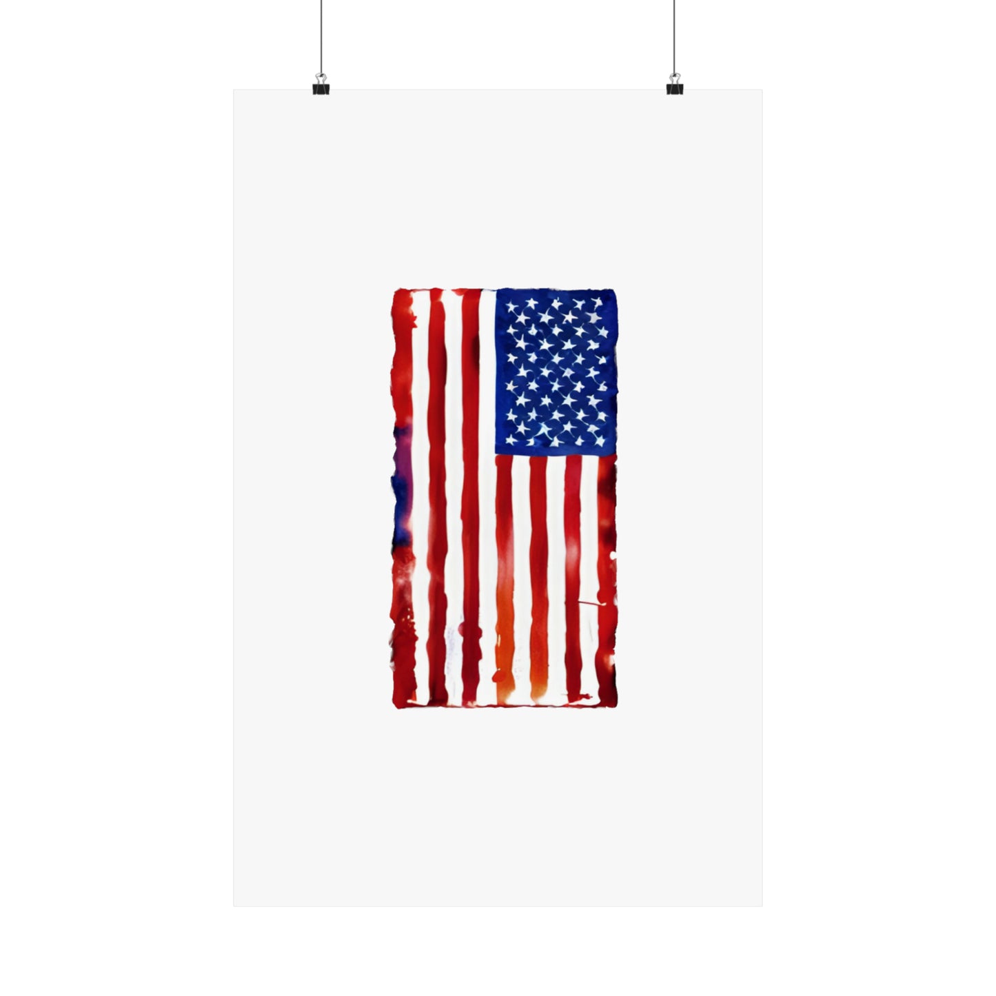 American Flag Watercolor, Premium Matte Vertical Posters