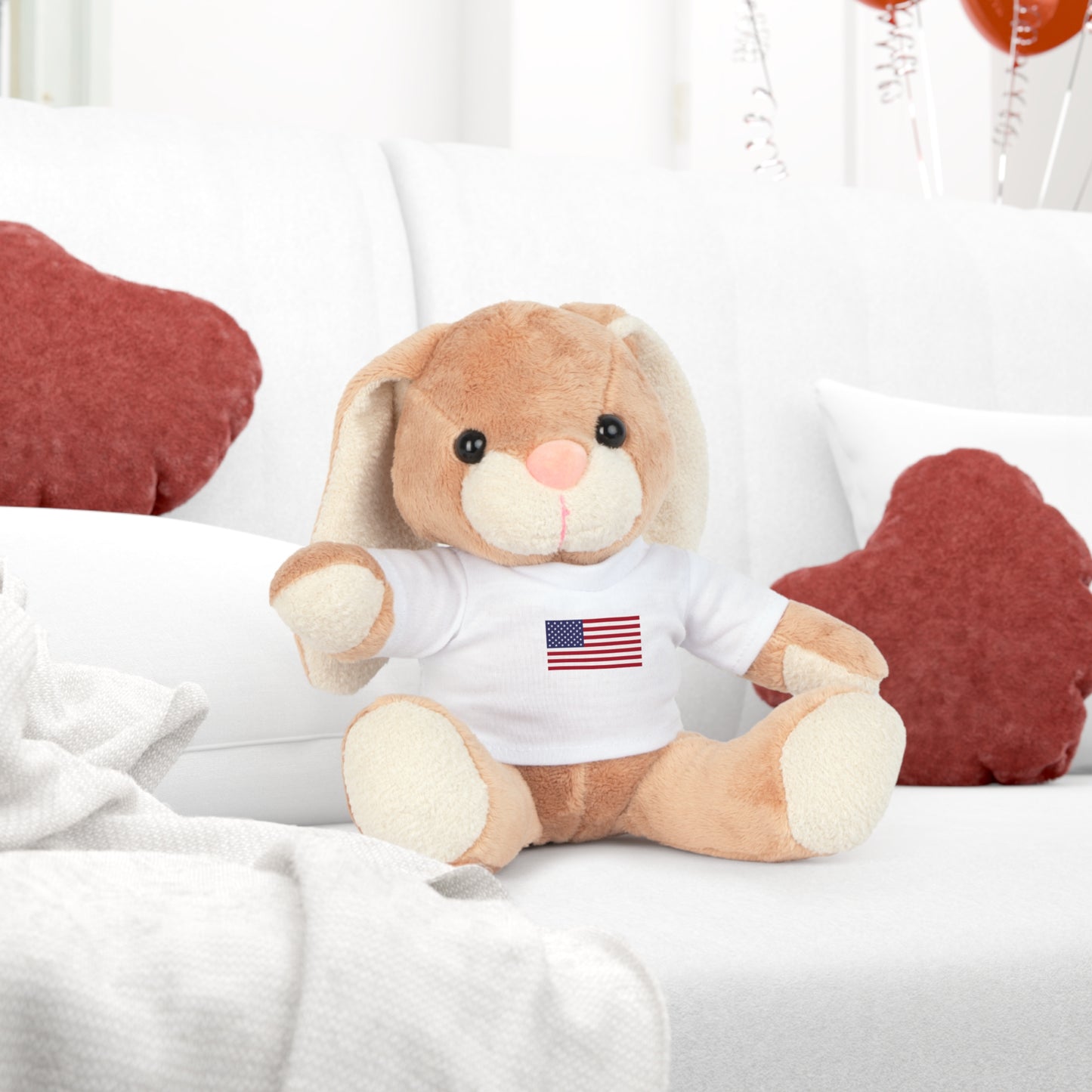 Plush Toy with American Flag Shirt