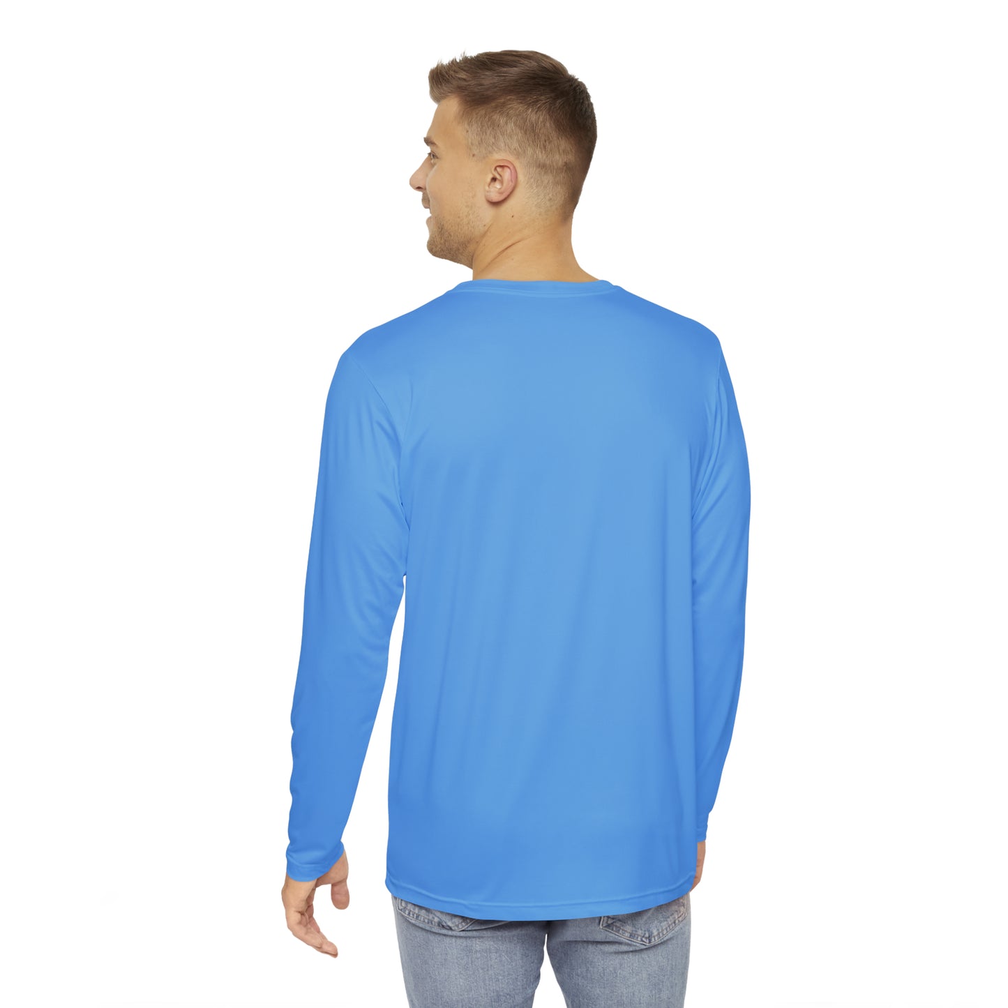 American Flag, Men's Long Sleeve Shirt, Light Blue