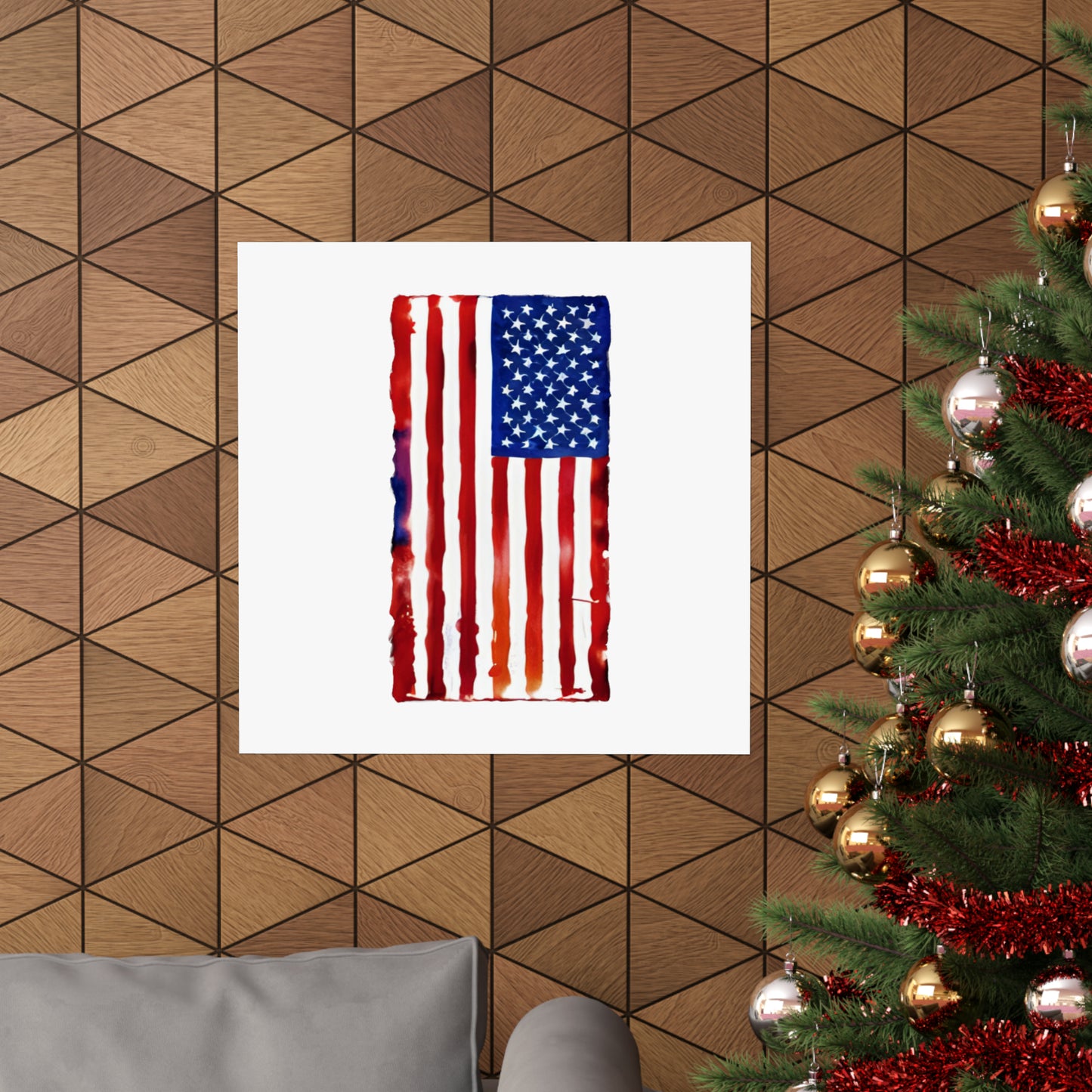 American Flag Watercolor, Premium Matte Vertical Posters