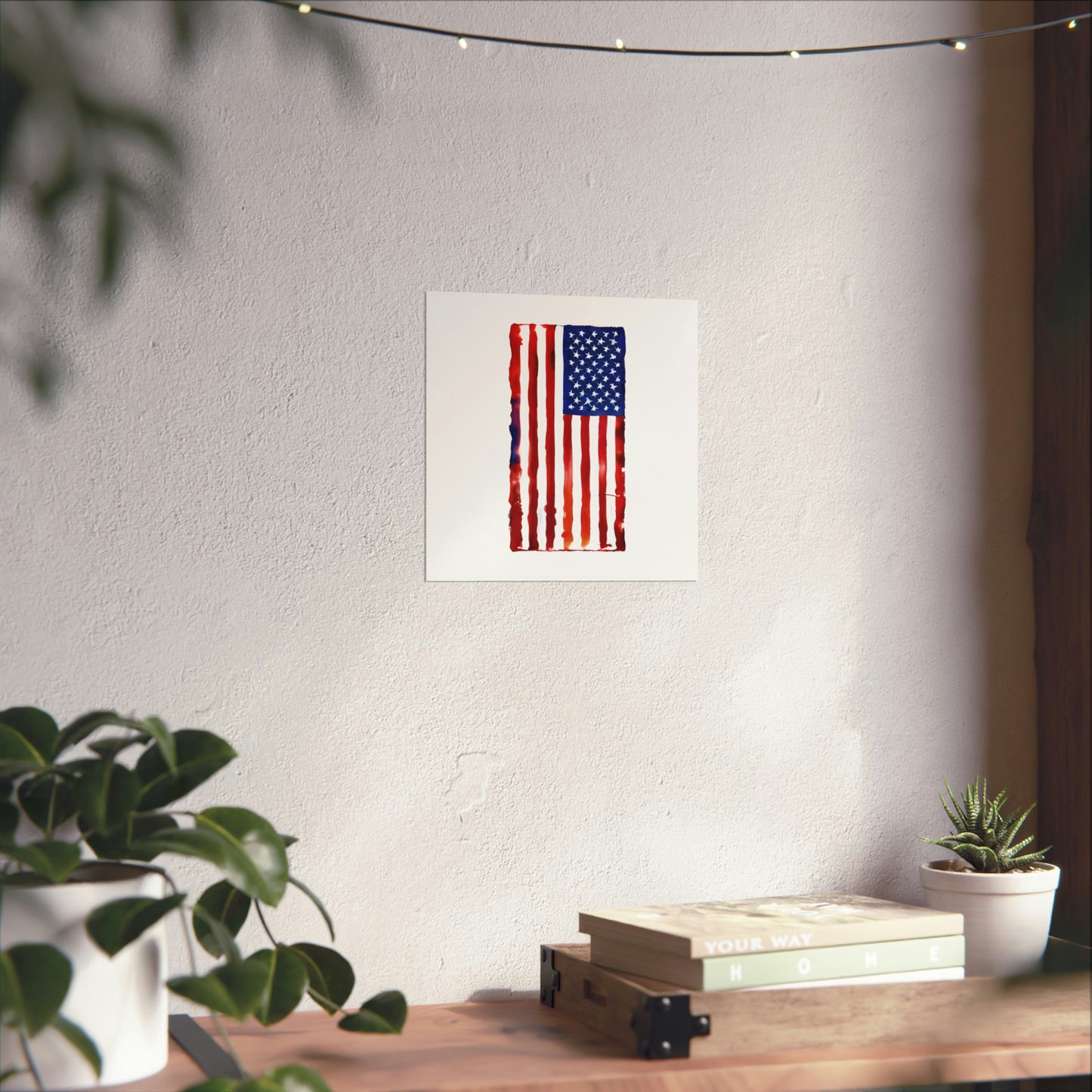 American Flag Watercolor, Premium Matte Vertical Posters