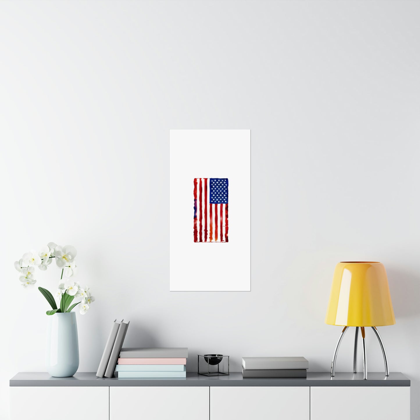 American Flag Watercolor, Premium Matte Vertical Posters