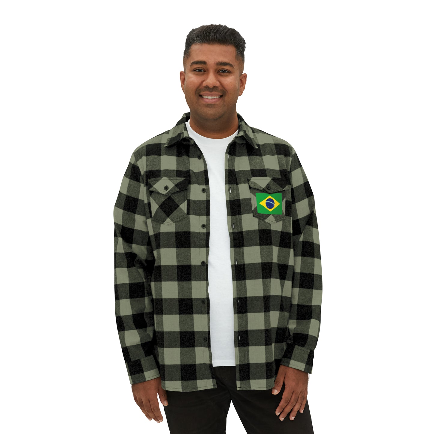 Brazilian Flag, Unisex Flannel Shirt