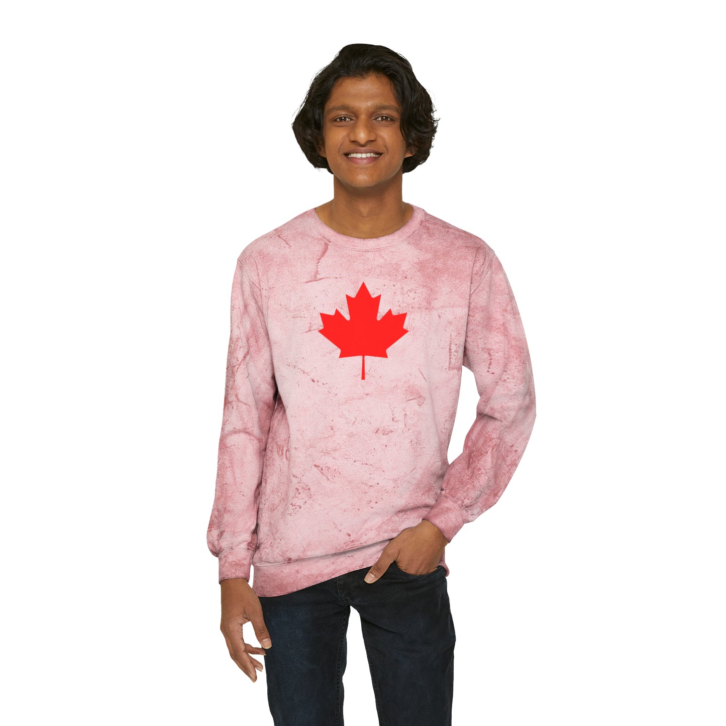 Canadian Maple Leaf, Unisex Color Blast Crewneck Sweatshirt