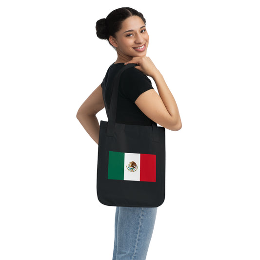 Mexican Flag, Organic Canvas Tote Bag