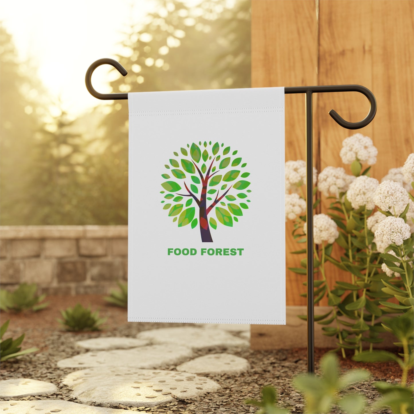 FOOD FOREST Garden & House Banner, White