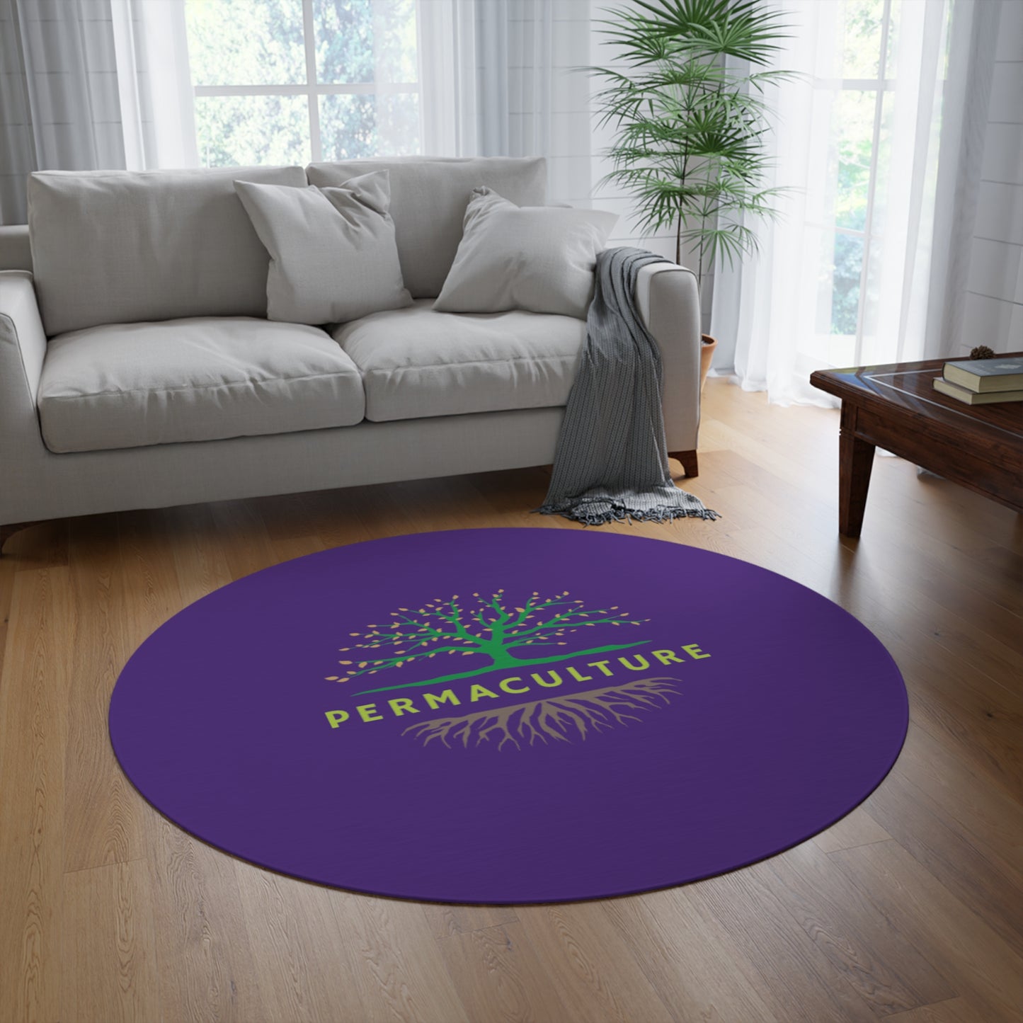 Purple Round Rug, Permaculture