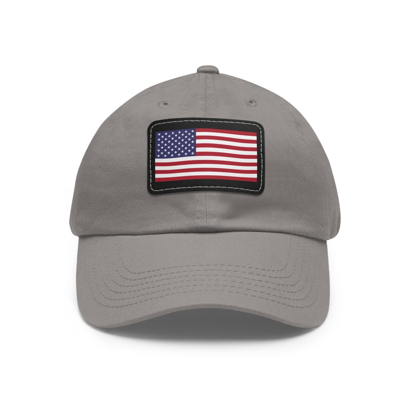 American Flag, Dad Hat with Leather Patch