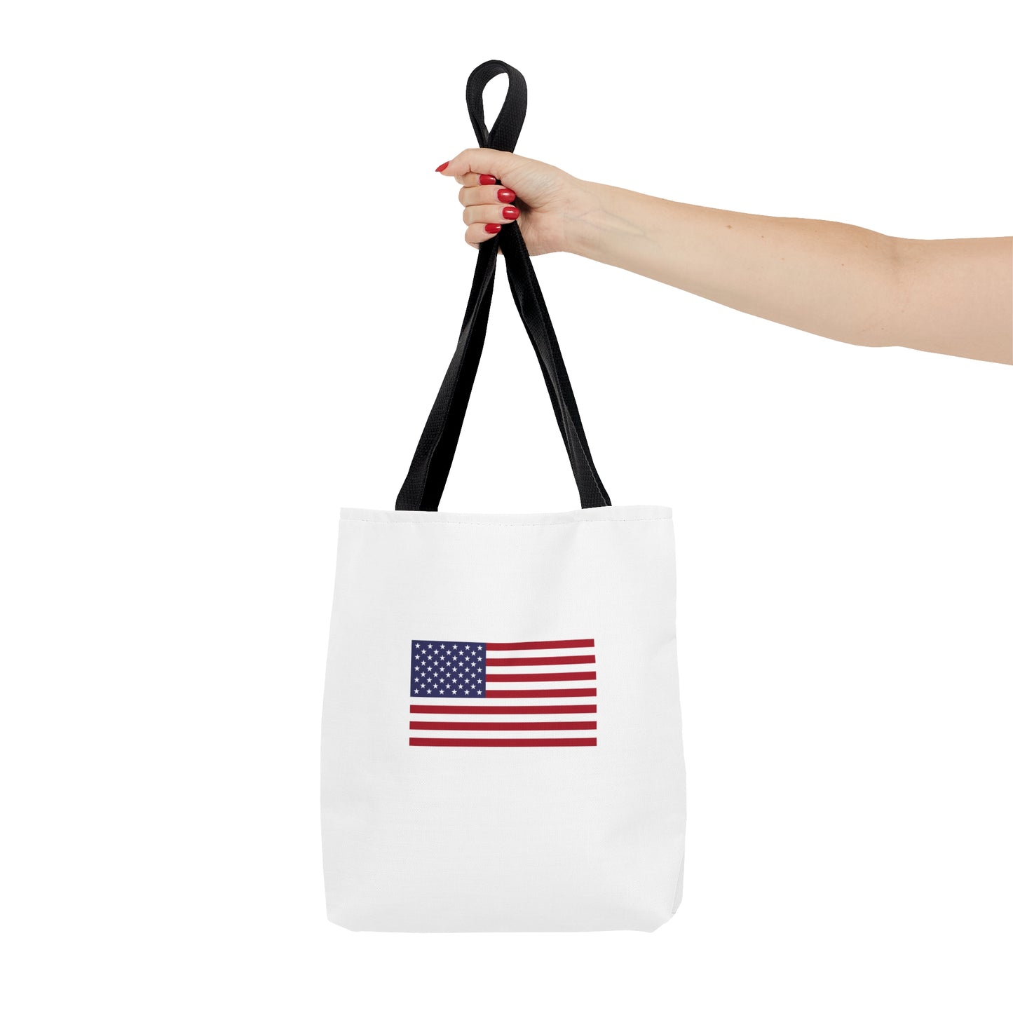 American Flag Tote Bag, White