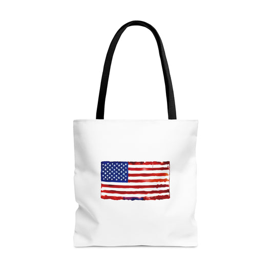 American Flag Watercolor Tote Bag