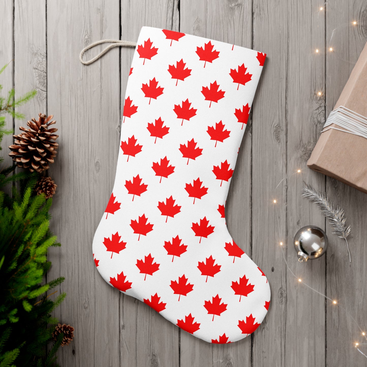 Santa Stocking, Canadian Maple Leaf