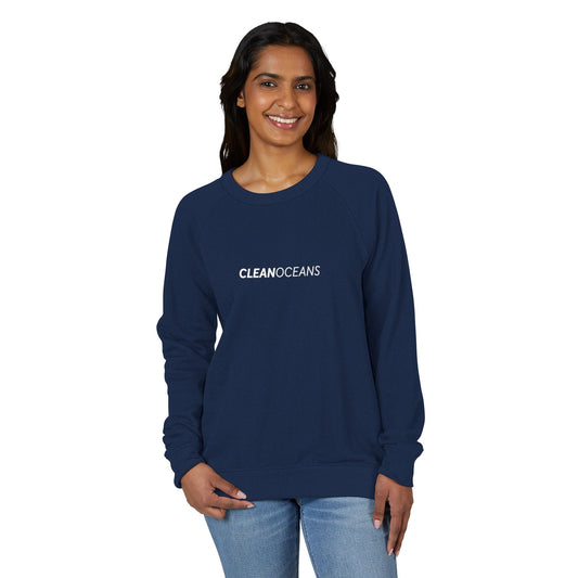 CleanOceans, Unisex French Terry Raglan Crewneck