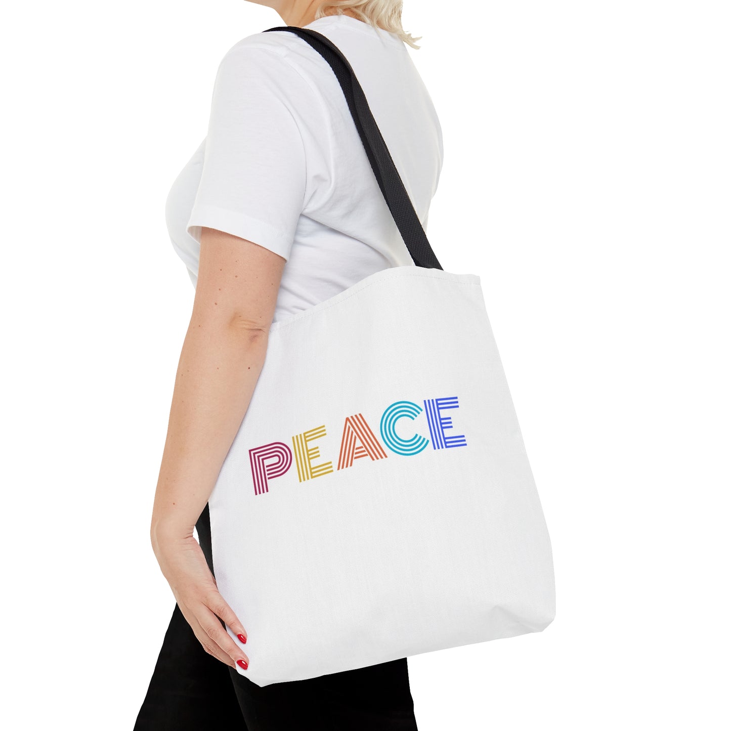 PEACE Tote Bag, White